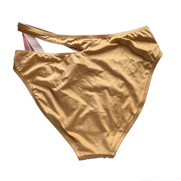 Victoria's Secret Lagos Cutout High Waist Cheeky Bottom Shira Gold Size XL NEW - Picture 2 of 7